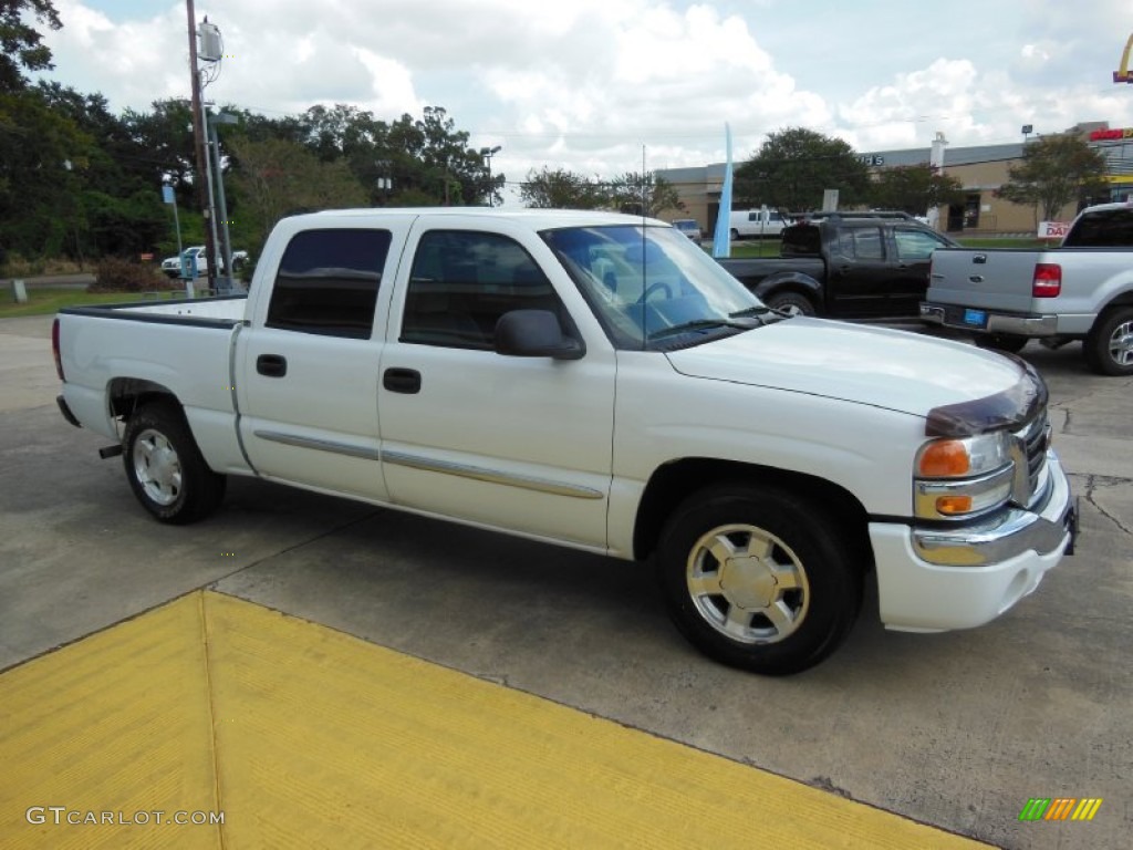 2006 Sierra 1500 SLE Crew Cab - Summit White / Dark Pewter photo #4