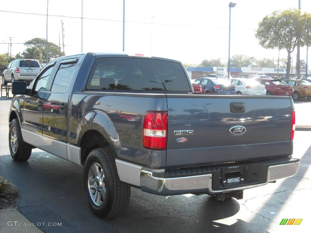 2005 F150 XLT SuperCrew - Medium Wedgewood Blue Metallic / Medium Flint/Dark Flint Grey photo #5