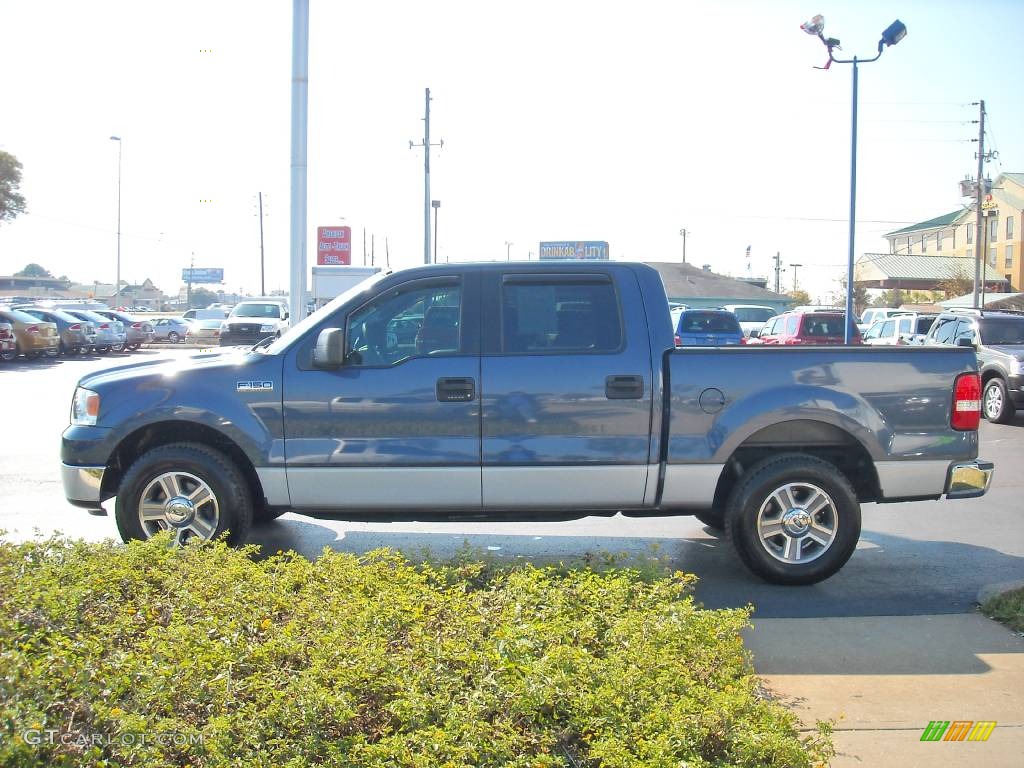 2005 F150 XLT SuperCrew - Medium Wedgewood Blue Metallic / Medium Flint/Dark Flint Grey photo #6