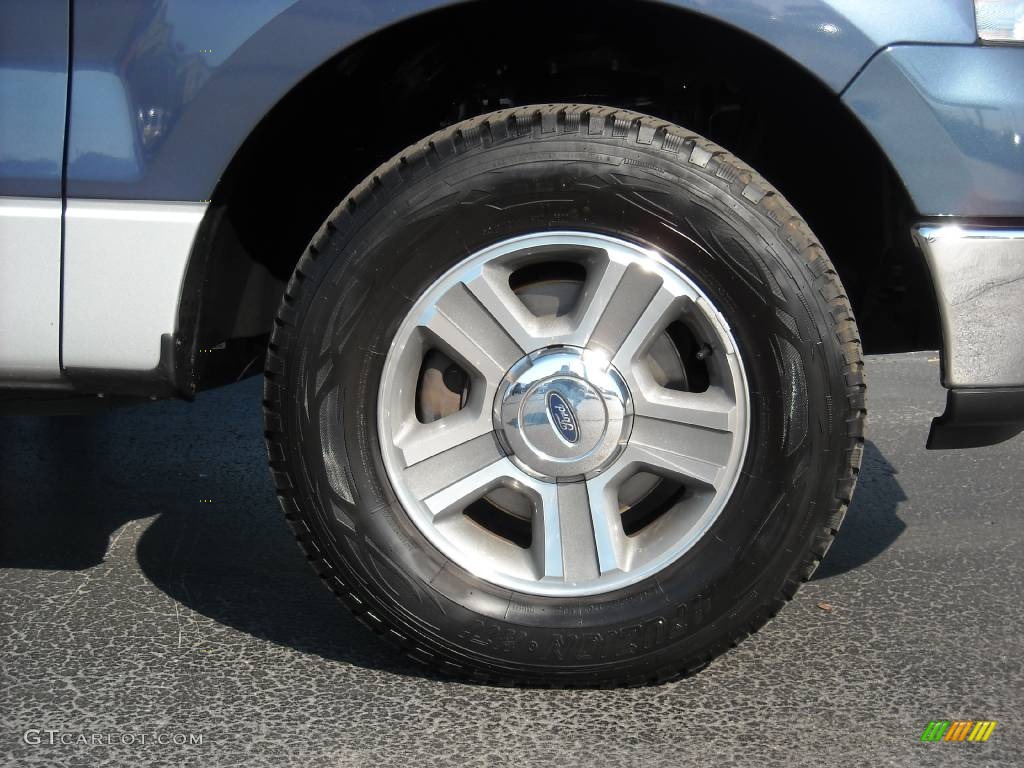 2005 F150 XLT SuperCrew - Medium Wedgewood Blue Metallic / Medium Flint/Dark Flint Grey photo #9