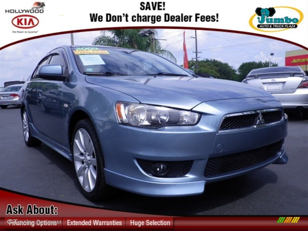 2009 Lancer GTS - Aqua Metallic / Black photo #1