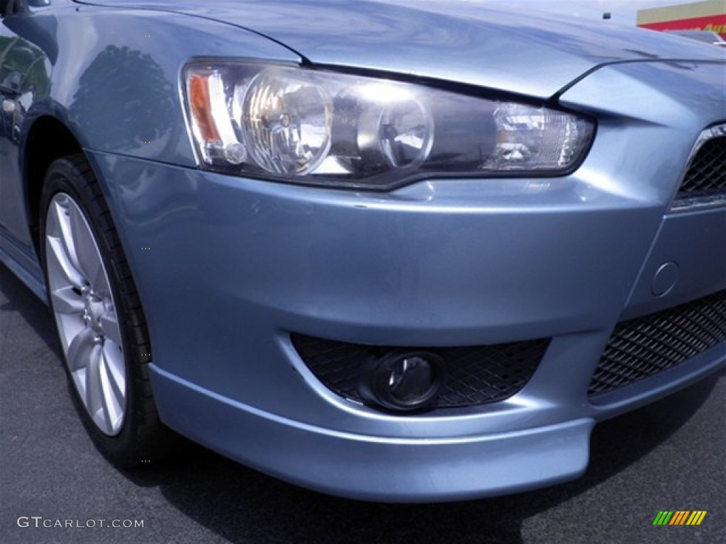 2009 Lancer GTS - Aqua Metallic / Black photo #2