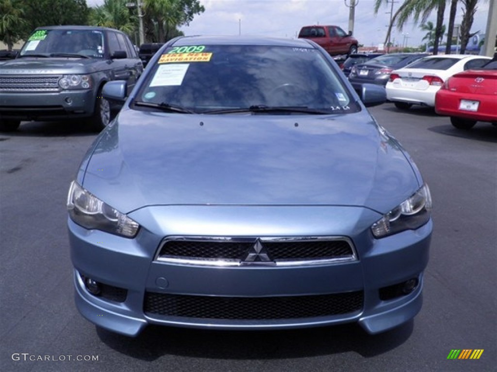 2009 Lancer GTS - Aqua Metallic / Black photo #7