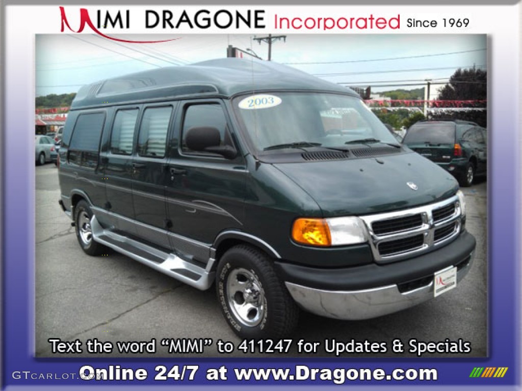 2003 Ram Van 1500 Passenger Conversion - Dark Spruce Metallic / Dark Slate Gray photo #3