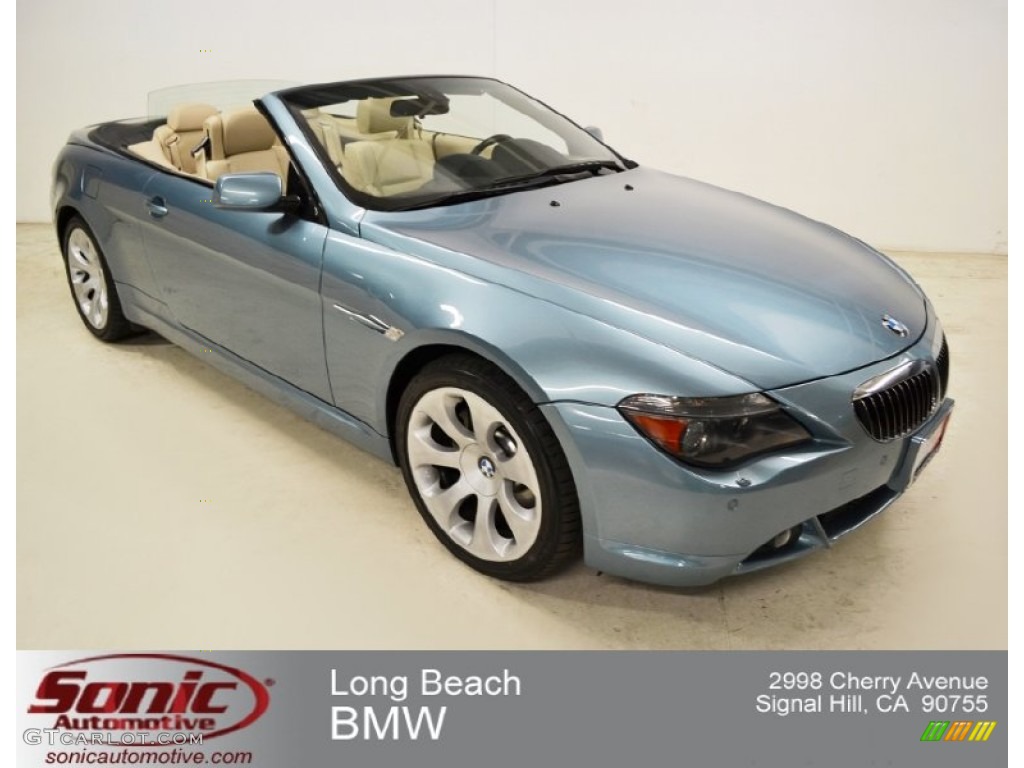 2006 6 Series 650i Convertible - Atlantic Blue Metallic / Cream Beige photo #1