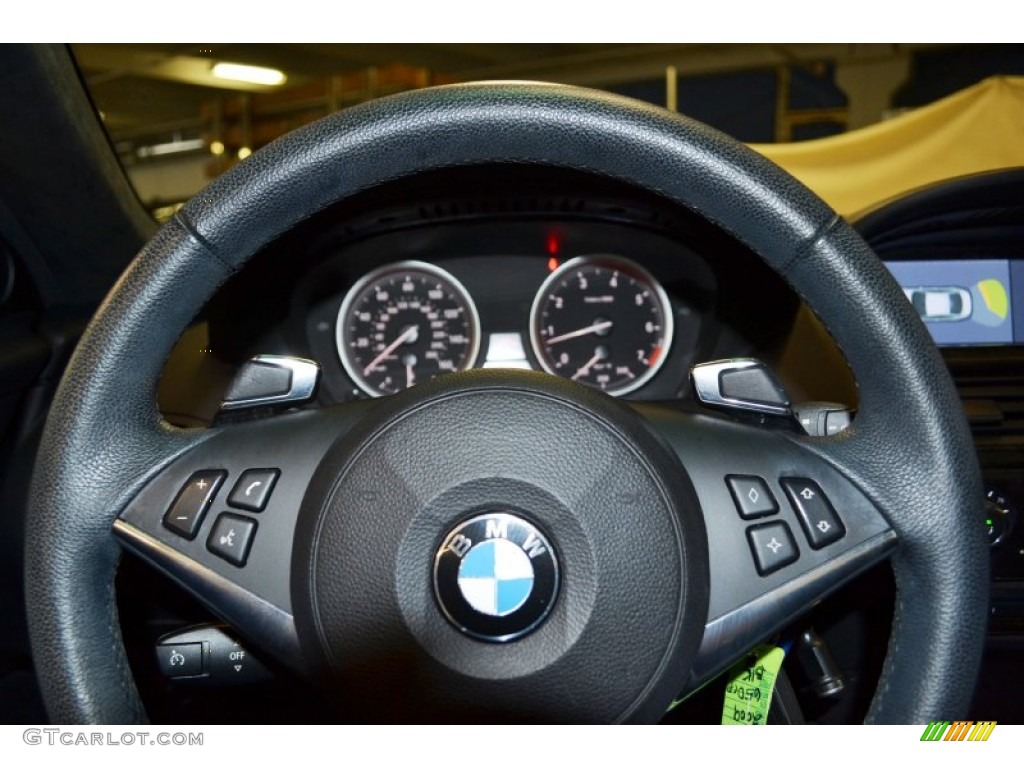 2009 BMW 6 Series 650i Coupe Black Dakota Leather Steering Wheel Photo #71409838