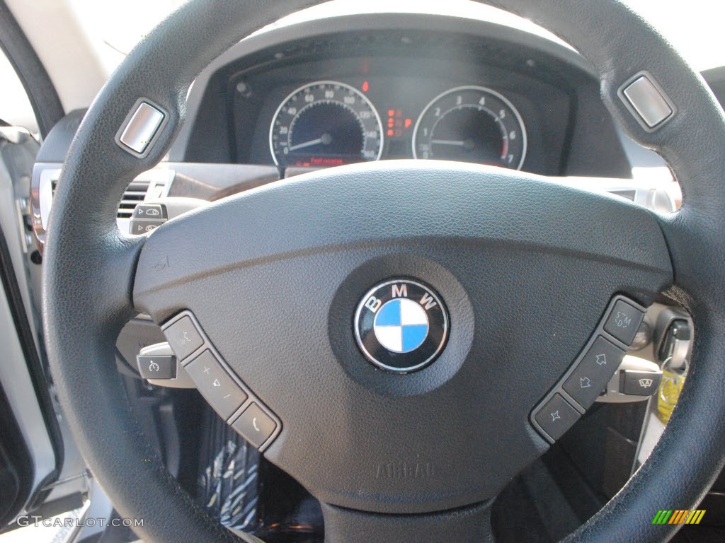2008 BMW 7 Series 750i Sedan Black Steering Wheel Photo #71410543