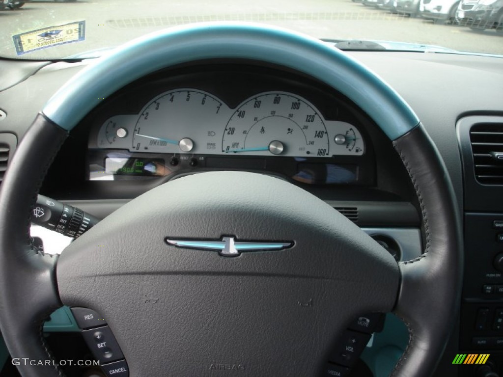 2002 Ford Thunderbird Premium Roadster Thunderbird Blue Steering Wheel Photo #71411542