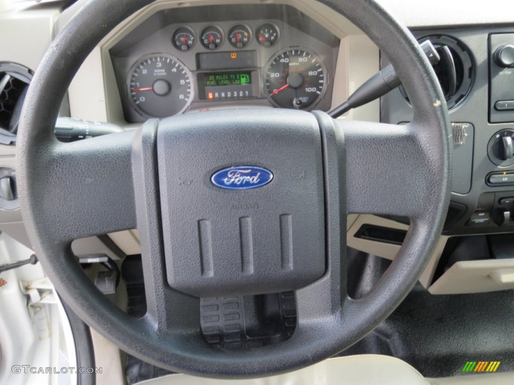 2009 Ford F250 Super Duty XL Regular Cab Medium Stone Steering Wheel Photo #71414047