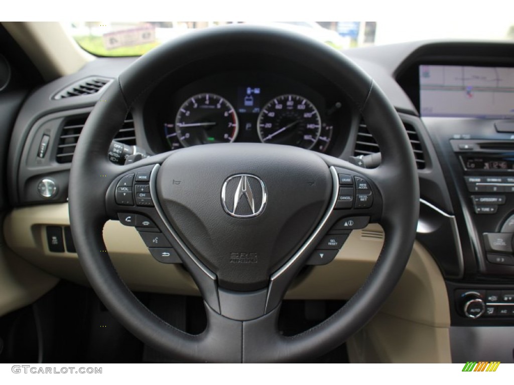 2013 Acura ILX 1.5L Hybrid Technology Parchment Steering Wheel Photo #71415403