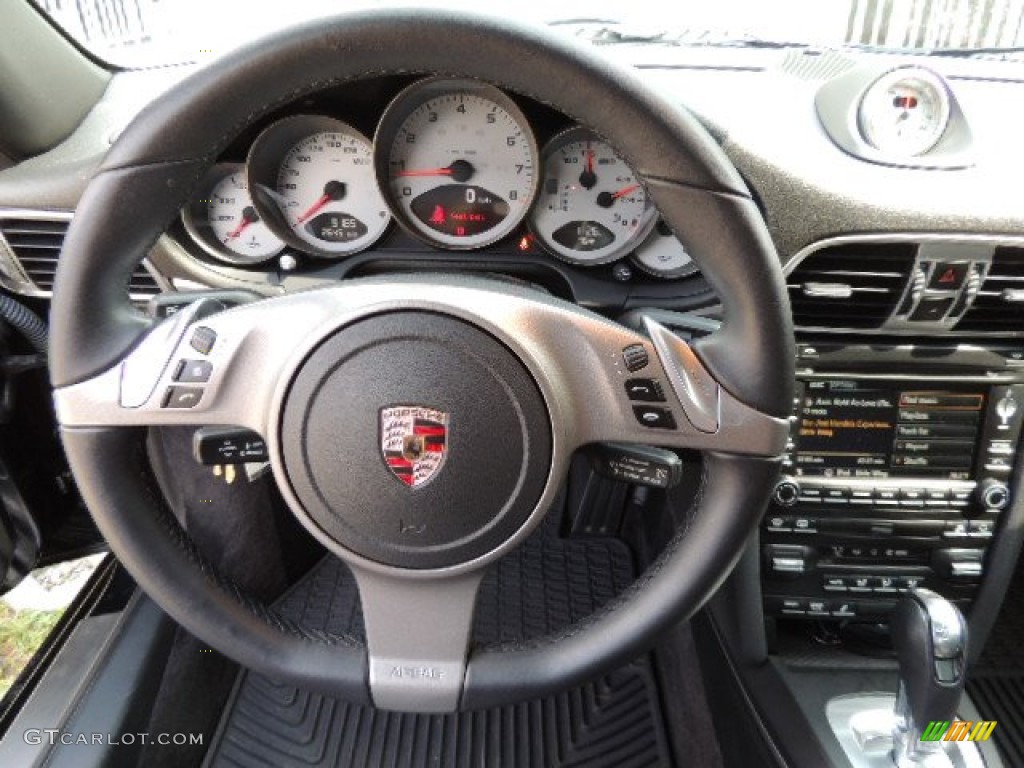 2009 Porsche 911 Carrera 4S Coupe Black Steering Wheel Photo #71415694