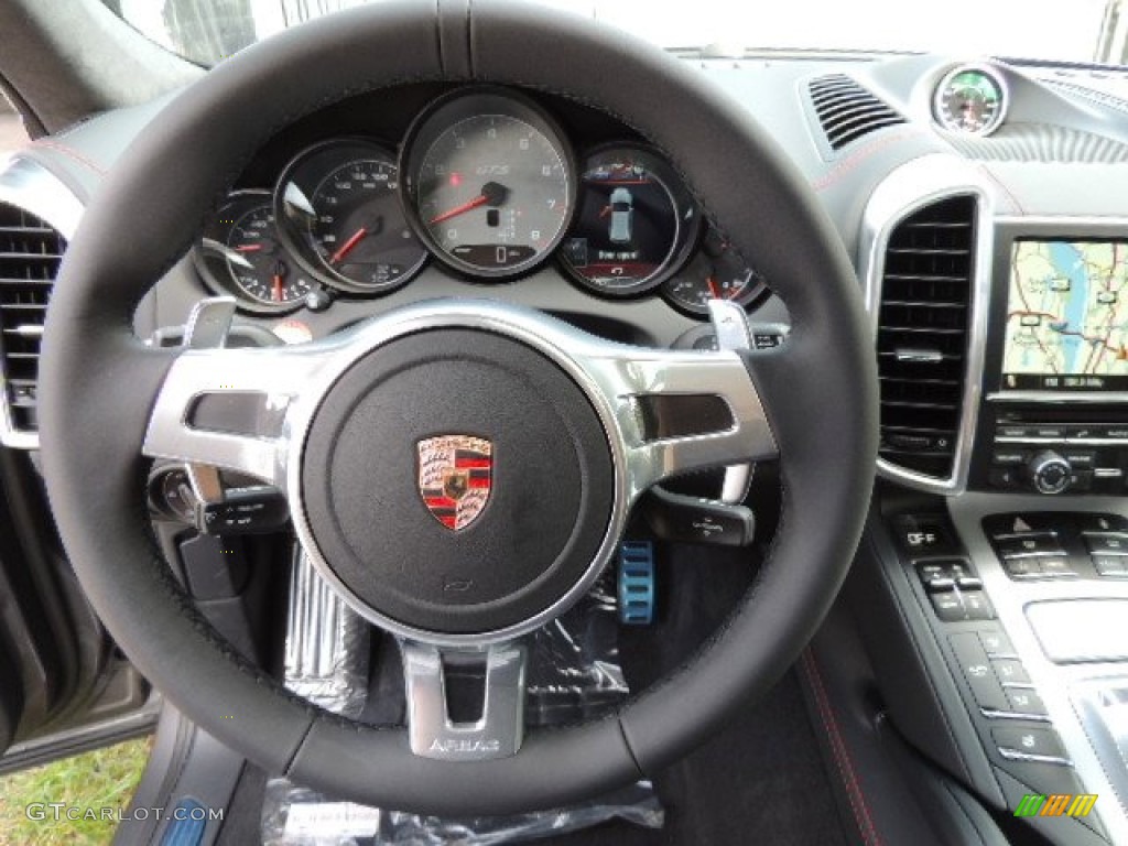 2013 Porsche Cayenne GTS Black Steering Wheel Photo #71416237