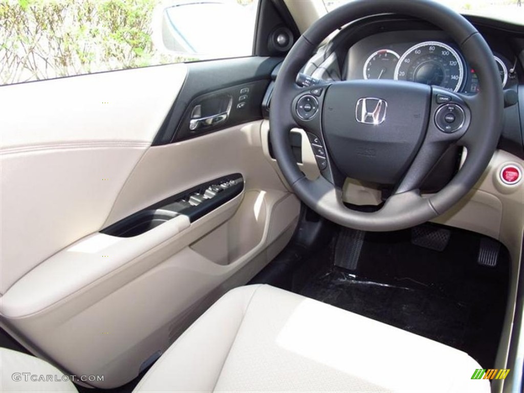 2013 Honda Accord EX-L V6 Sedan Ivory Steering Wheel Photo #71416345