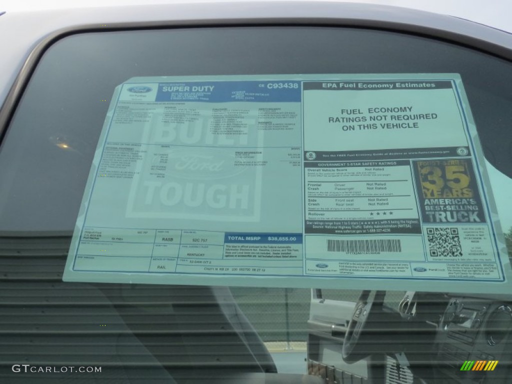 2012 Ford F250 Super Duty XLT SuperCab Window Sticker Photo #71416843