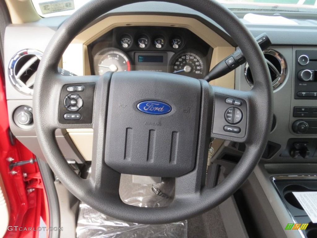 2012 Ford F250 Super Duty XLT Crew Cab 4x4 Adobe Steering Wheel Photo #71417125