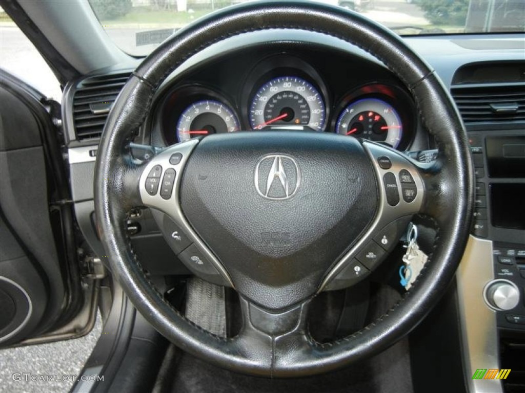 2007 Acura TL 3.2 Ebony Steering Wheel Photo #71417161
