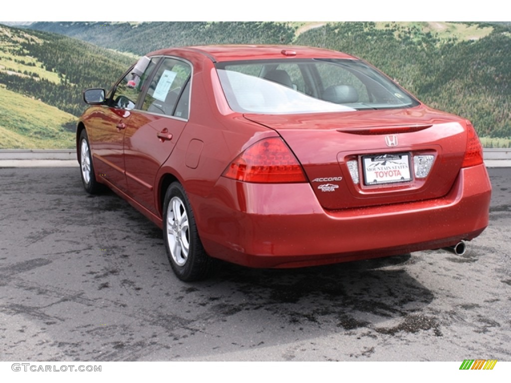 2007 Accord EX-L Sedan - Moroccan Red Pearl / Gray photo #4
