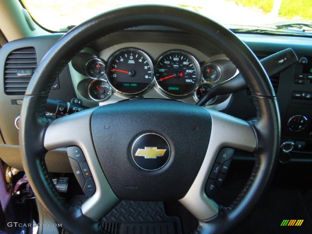 2010 Chevrolet Silverado 1500 LT Extended Cab 4x4 Ebony Steering Wheel Photo #71424172