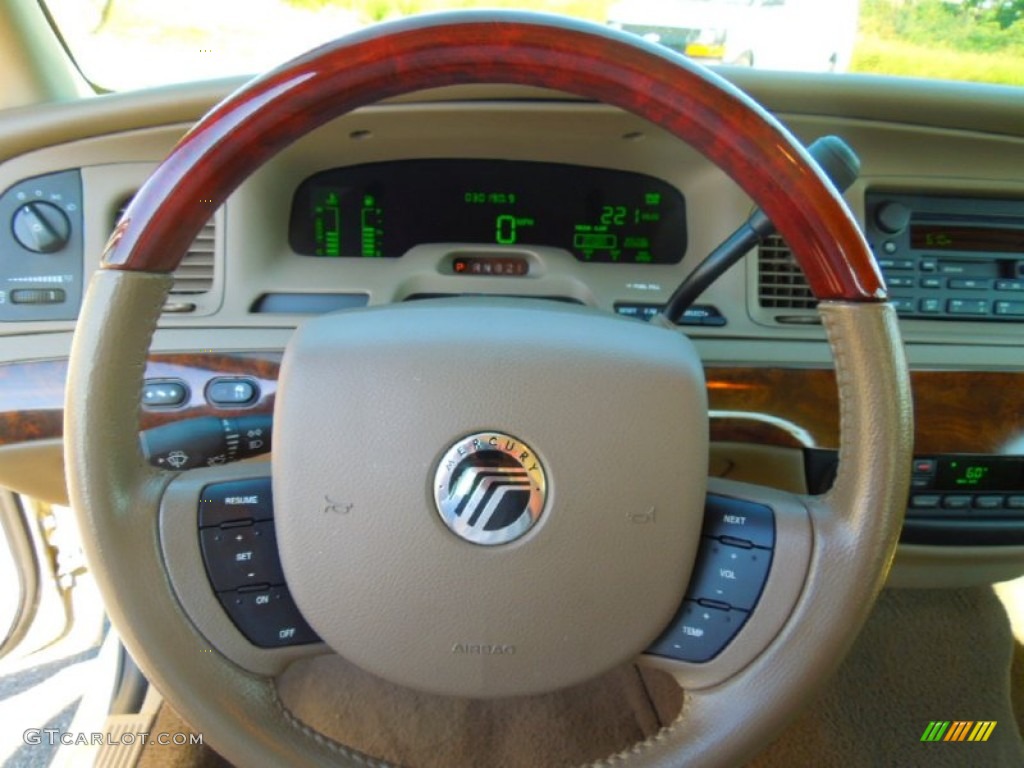 2005 Mercury Grand Marquis LS Medium Parchment Steering Wheel Photo #71424409