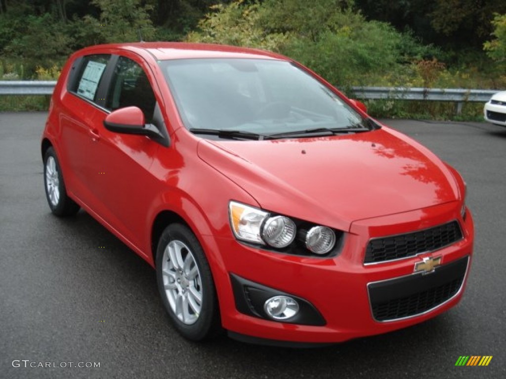 Victory Red 2013 Chevrolet Sonic LT Hatch Exterior Photo #71425705