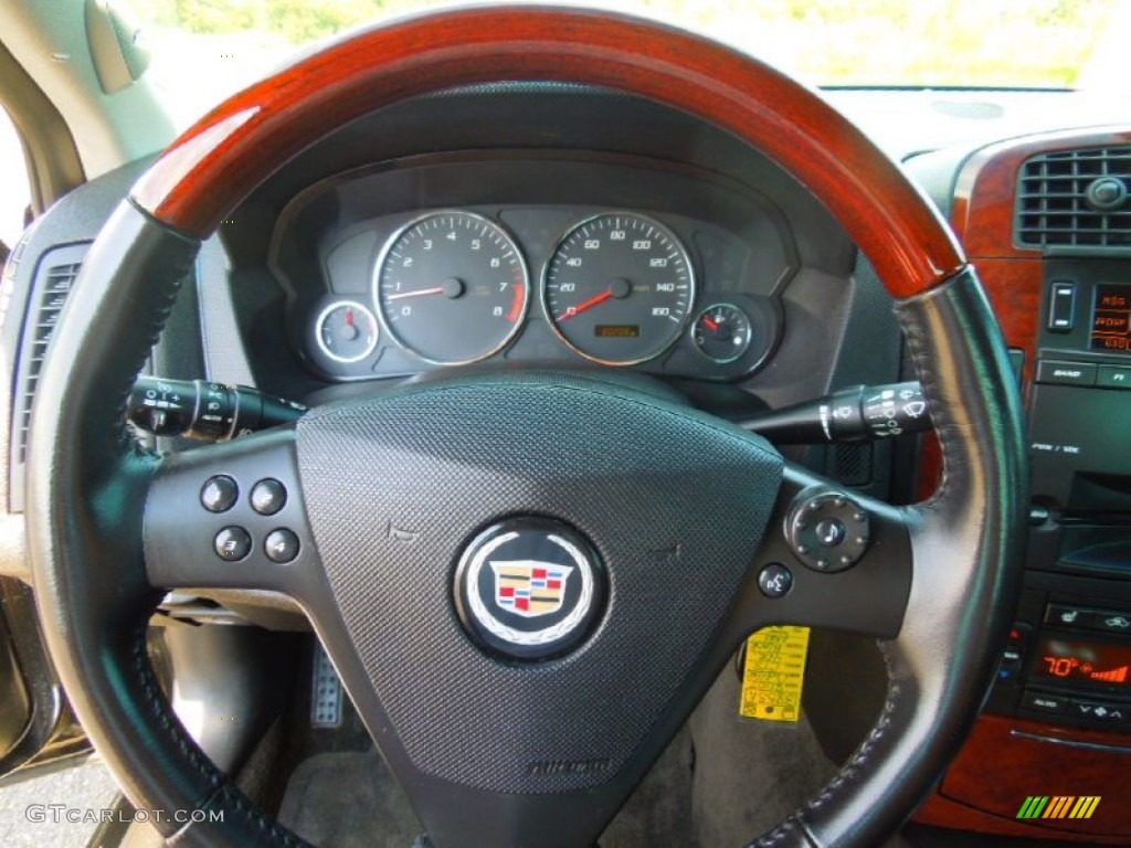 2007 Cadillac CTS Sport Sedan Ebony Steering Wheel Photo #71425879