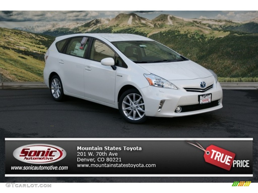 Blizzard White Pearl Toyota Prius v