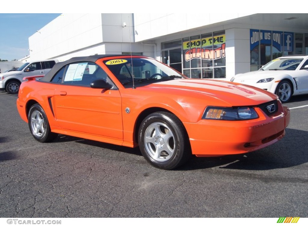 2004 Mustang V6 Convertible - Competition Orange / Dark Charcoal photo #1