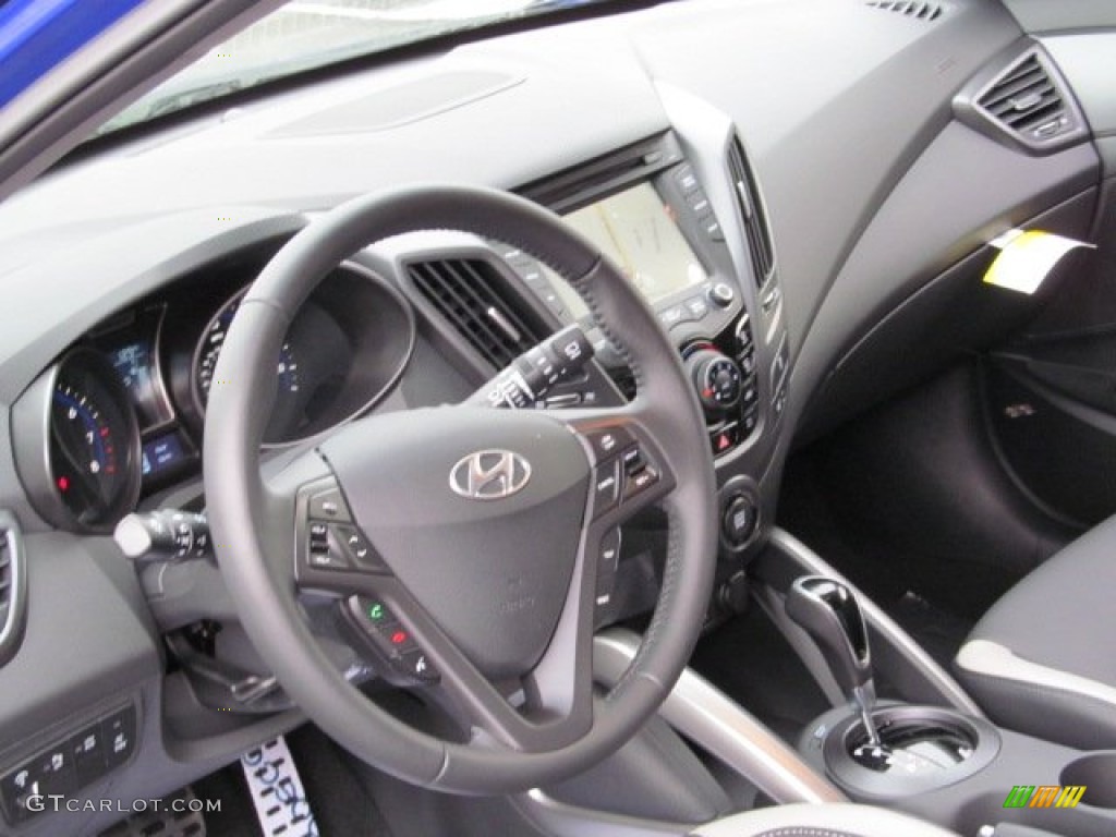2013 Hyundai Veloster Turbo Black Dashboard Photo #71428457