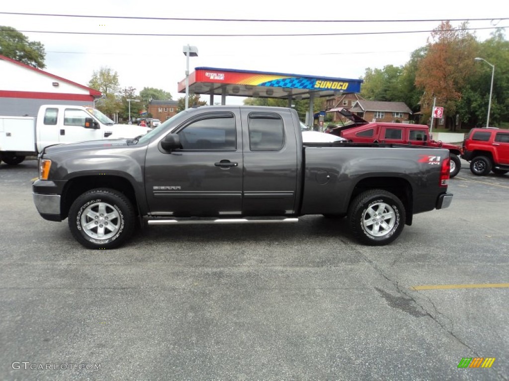 2010 Sierra 1500 SLE Extended Cab 4x4 - Storm Gray Metallic / Ebony photo #1