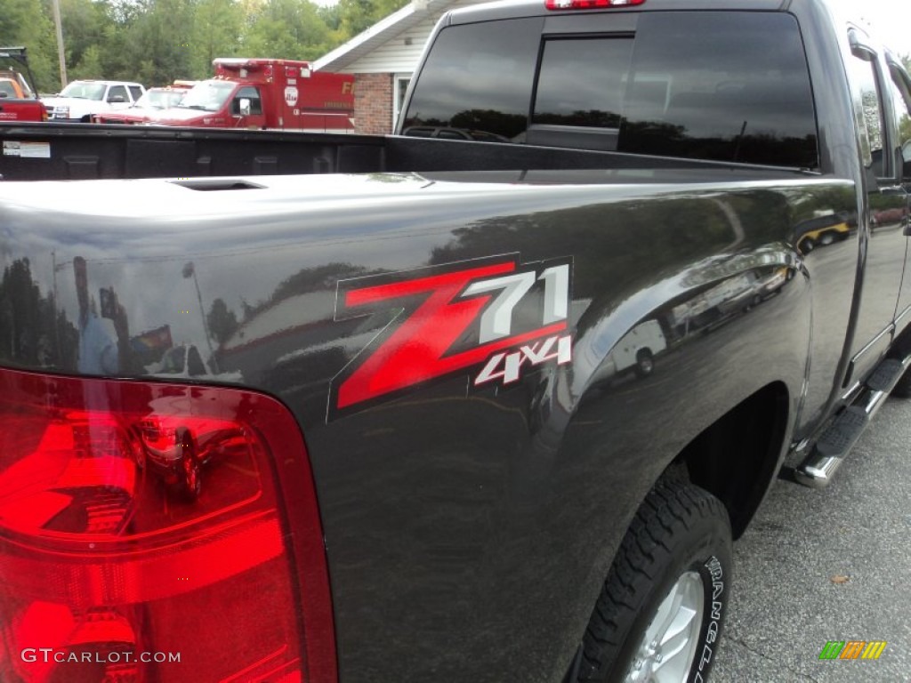 2010 Sierra 1500 SLE Extended Cab 4x4 - Storm Gray Metallic / Ebony photo #35