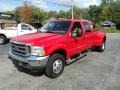 2002 Red Ford F350 Super Duty Lariat Crew Cab 4x4 Dually  photo #2
