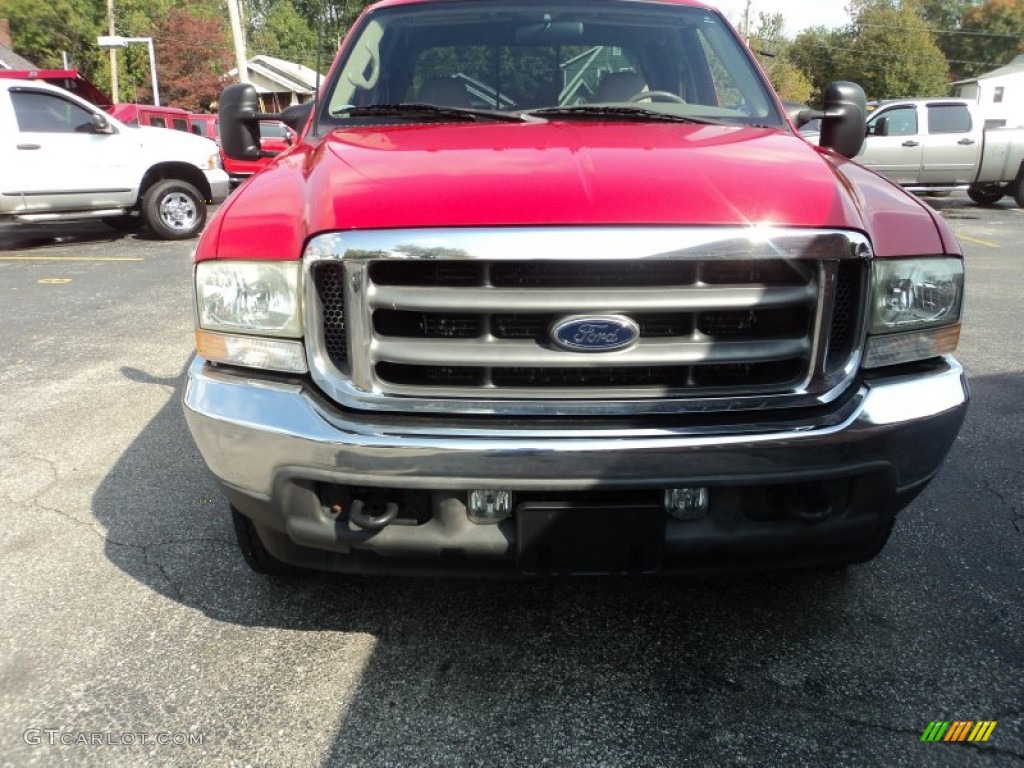 2002 F350 Super Duty Lariat Crew Cab 4x4 Dually - Red / Medium Parchment photo #31