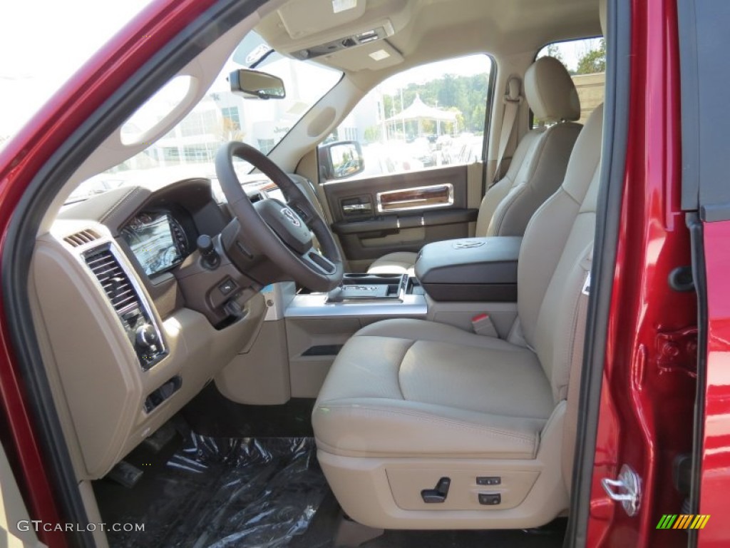 2012 Ram 1500 Laramie Crew Cab 4x4 - Deep Cherry Red Crystal Pearl / Light Pebble Beige/Bark Brown photo #7