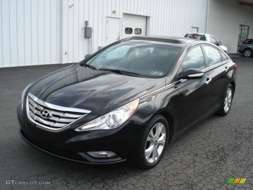 2011 Sonata Limited - Midnight Black / Black photo #2