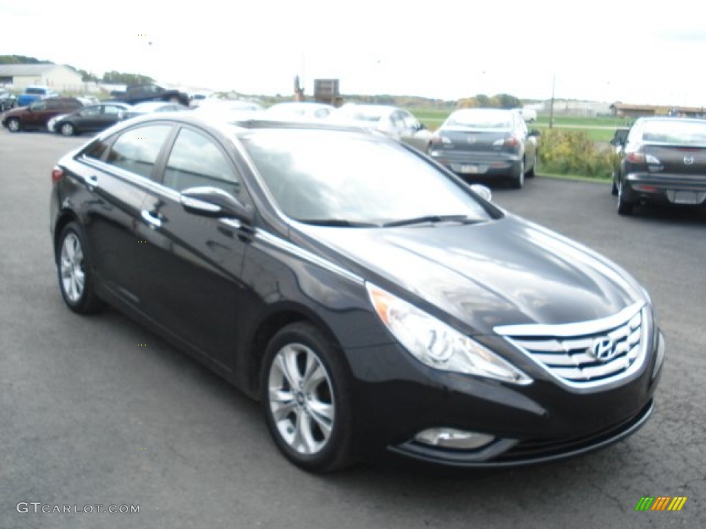2011 Sonata Limited - Midnight Black / Black photo #4