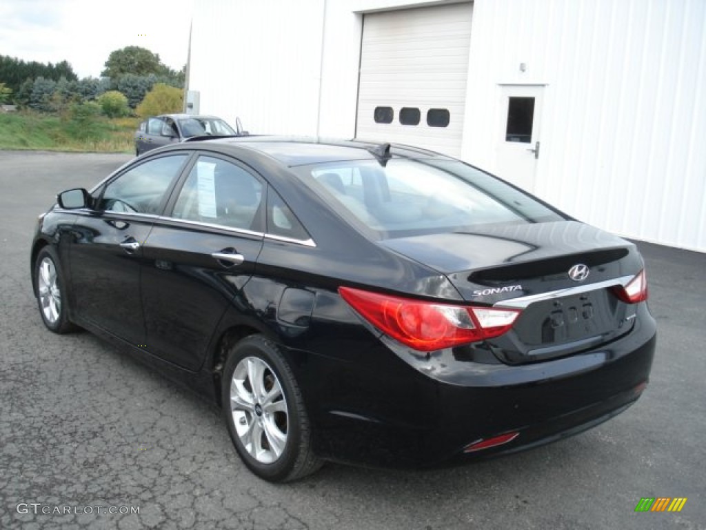 2011 Sonata Limited - Midnight Black / Black photo #8