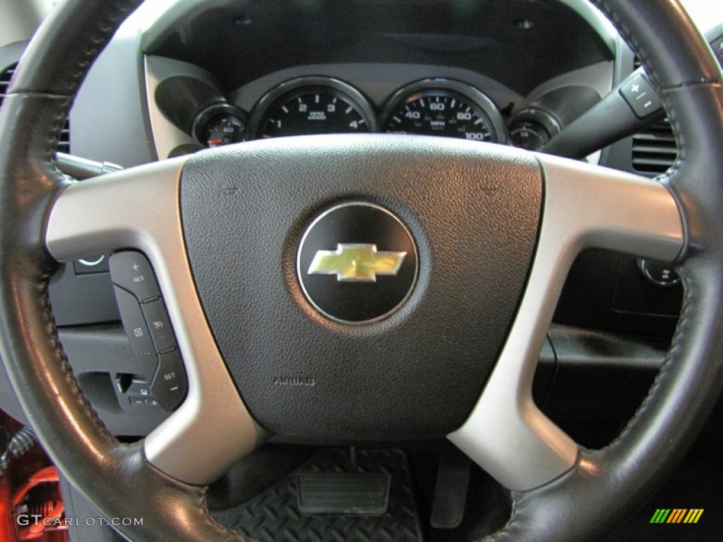 2012 Chevrolet Silverado 2500HD LT Extended Cab 4x4 Ebony Steering Wheel Photo #71438162