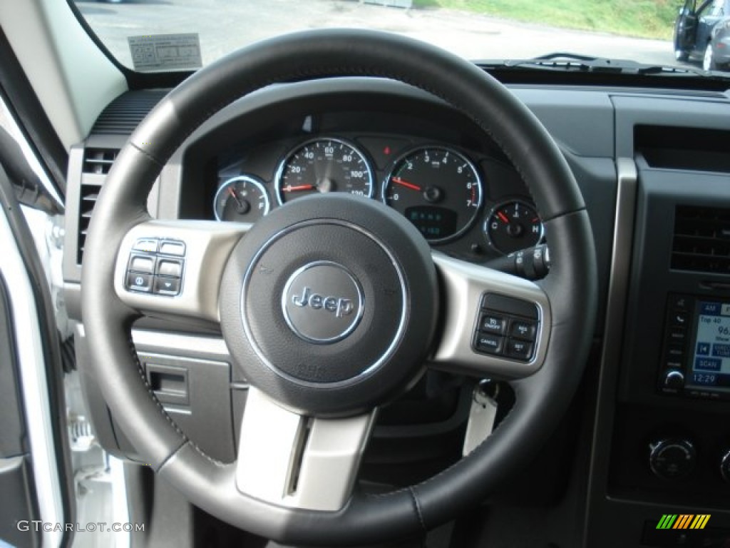 2011 Jeep Liberty Renegade 4x4 Dark Slate Gray Steering Wheel Photo #71438383