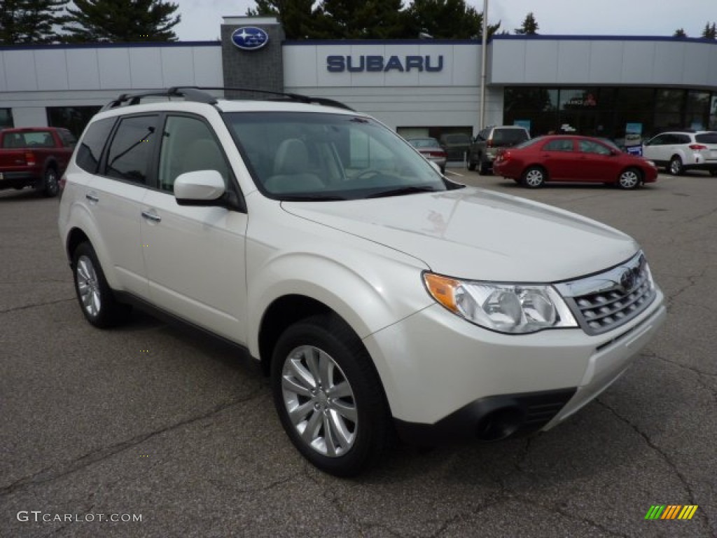 2012 Forester 2.5 X Premium - Satin White Pearl / Platinum photo #1