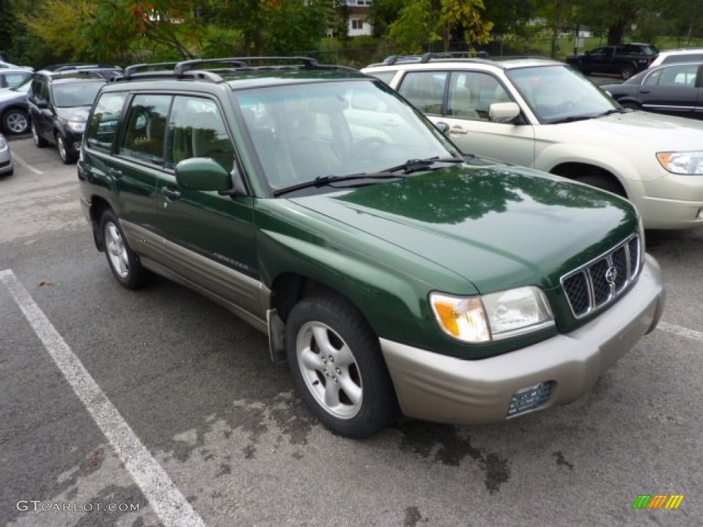 2002 Forester 2.5 S - Savanna Green Metallic / Beige photo #1