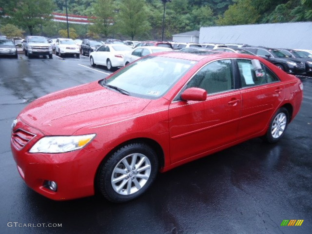 2010 Camry XLE V6 - Barcelona Red Metallic / Bisque photo #2