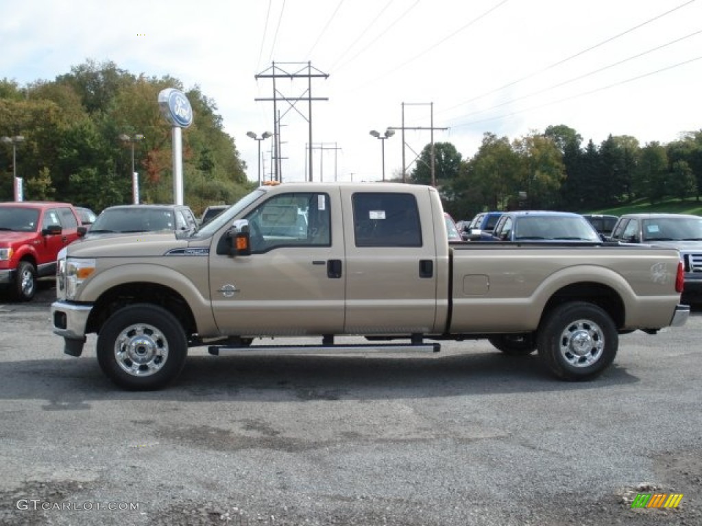 2012 F250 Super Duty XLT Crew Cab 4x4 - Pale Adobe Metallic / Adobe photo #5