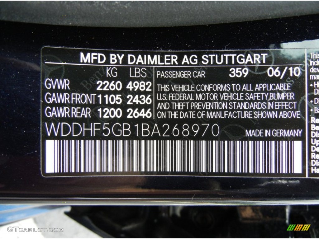 2011 E Color Code 359 for Capri Blue Metallic Photo #71443436
