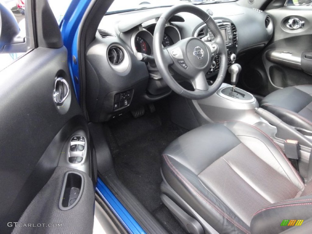 Black/Red w/Silver Trim Interior 2011 Nissan Juke SL AWD Photo #71445143
