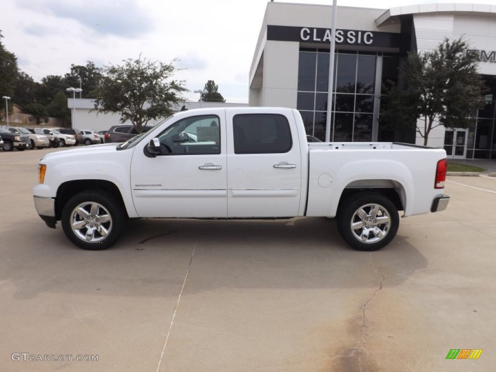 2013 Sierra 1500 SLE Crew Cab - Summit White / Ebony photo #2