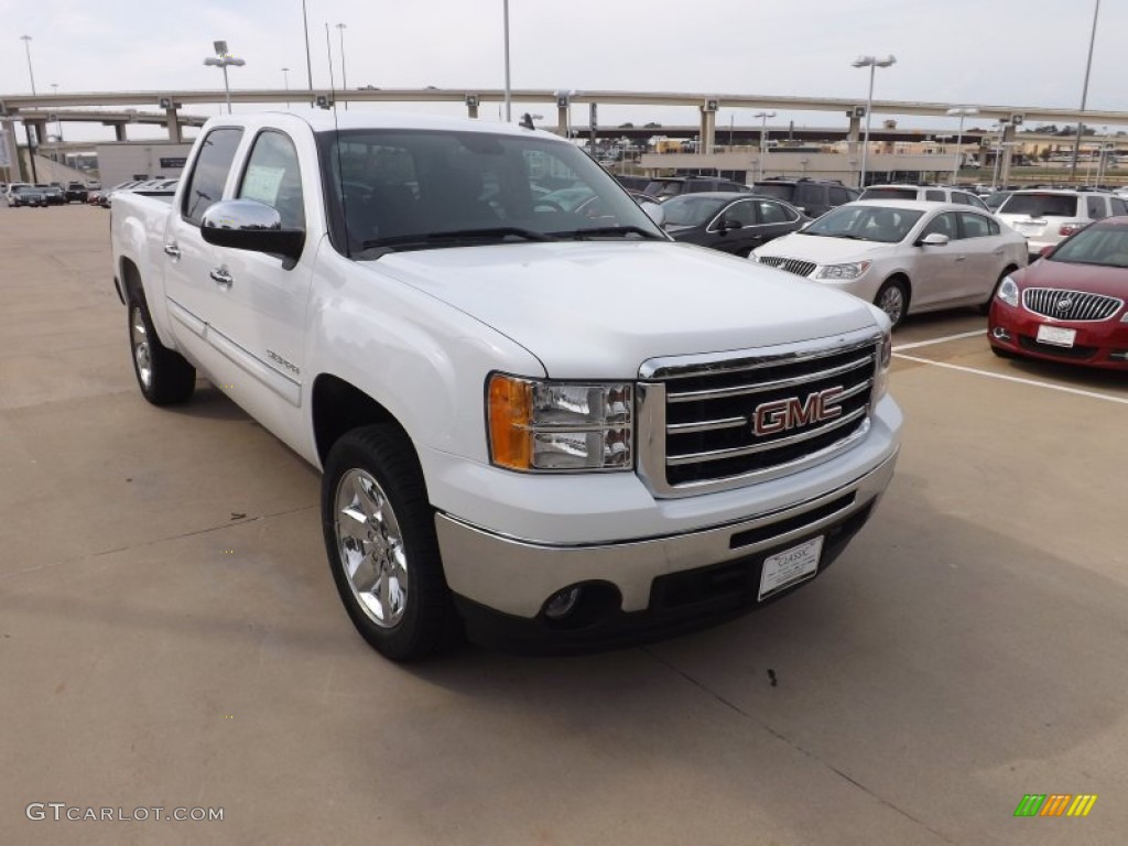2013 Sierra 1500 SLE Crew Cab - Summit White / Ebony photo #7