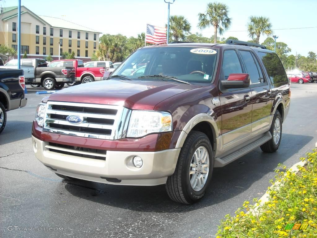 2009 Expedition EL King Ranch - Royal Red Metallic / Charcoal Black/Chaparral Leather photo #7