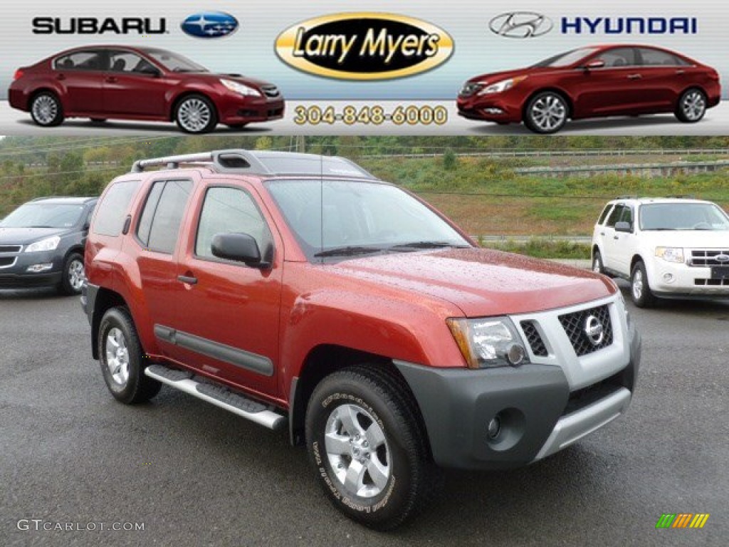 2012 Xterra S 4x4 - Lava Red / Gray photo #1