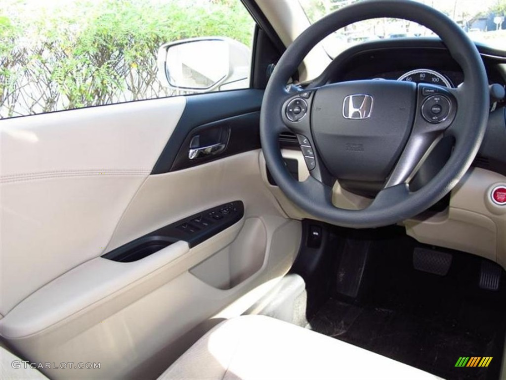 2013 Honda Accord EX Sedan Ivory Steering Wheel Photo #71454635