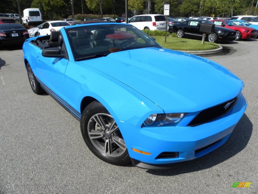 2012 Mustang V6 Premium Convertible - Grabber Blue / Charcoal Black photo #1